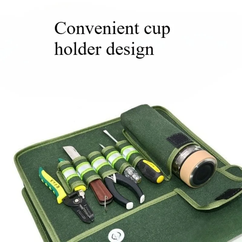 Durable Thick Canvas Tool Bag Large Small Capacity Hardware Storage Organizer for Multi-function Carpenter Electrician Plumber
