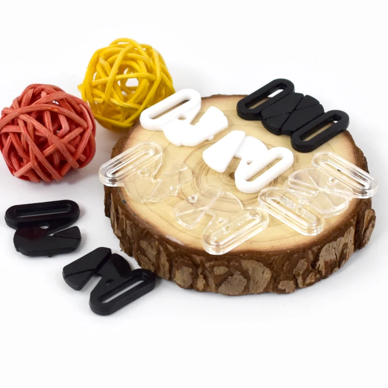 

50/100/200Sets 18mm Plastic Bra Buckle Underwear Strap Hook Bikini Tape Connector Swimsuit Adjust Clip DIY Sewing Accessories