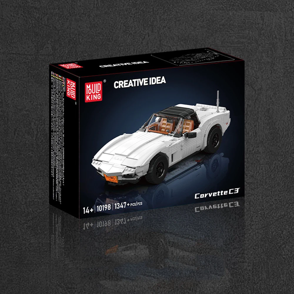 

Mould King Creative Corvette C3 Racing Car Pull - Back Vehicle | Buildable Toy | High - Difficulty MOC Blocks For Adults (1347 PCS)