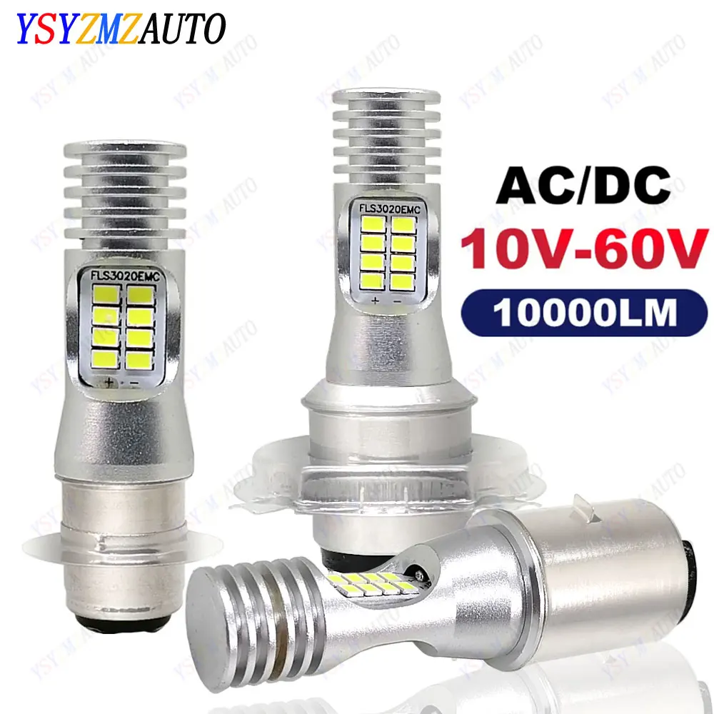 1pcs 10000Lm H4 LED Moto H6 BA20D LED P15D LED Moto Motorcycle Headlight Bulbs EMC White 6000K Hi Lo Lamp DC AC 12V 24V