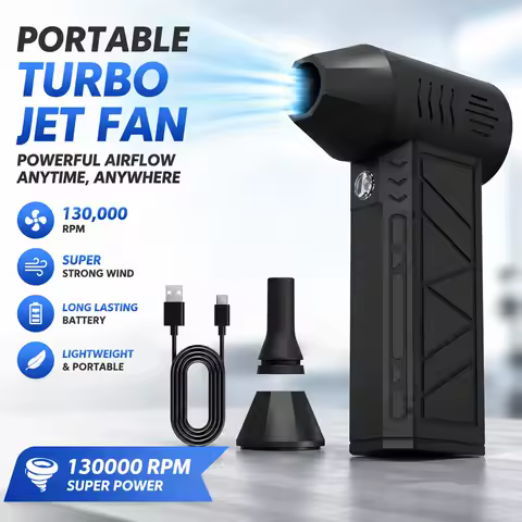 130000RPM Turbo Jet Fan Electric Air Duster Adjustable Wind Speed Turbo Violent Blower Rechargeable with Light Car Cleaning 2026
