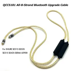 All-8-Strand Neckband Wireless Bluetooth Cable QCC5181 LDAC aptX Adaptive HD HiFi Earphone Cable MMCX/2PIN/QDC/IE80/IE900/N5005