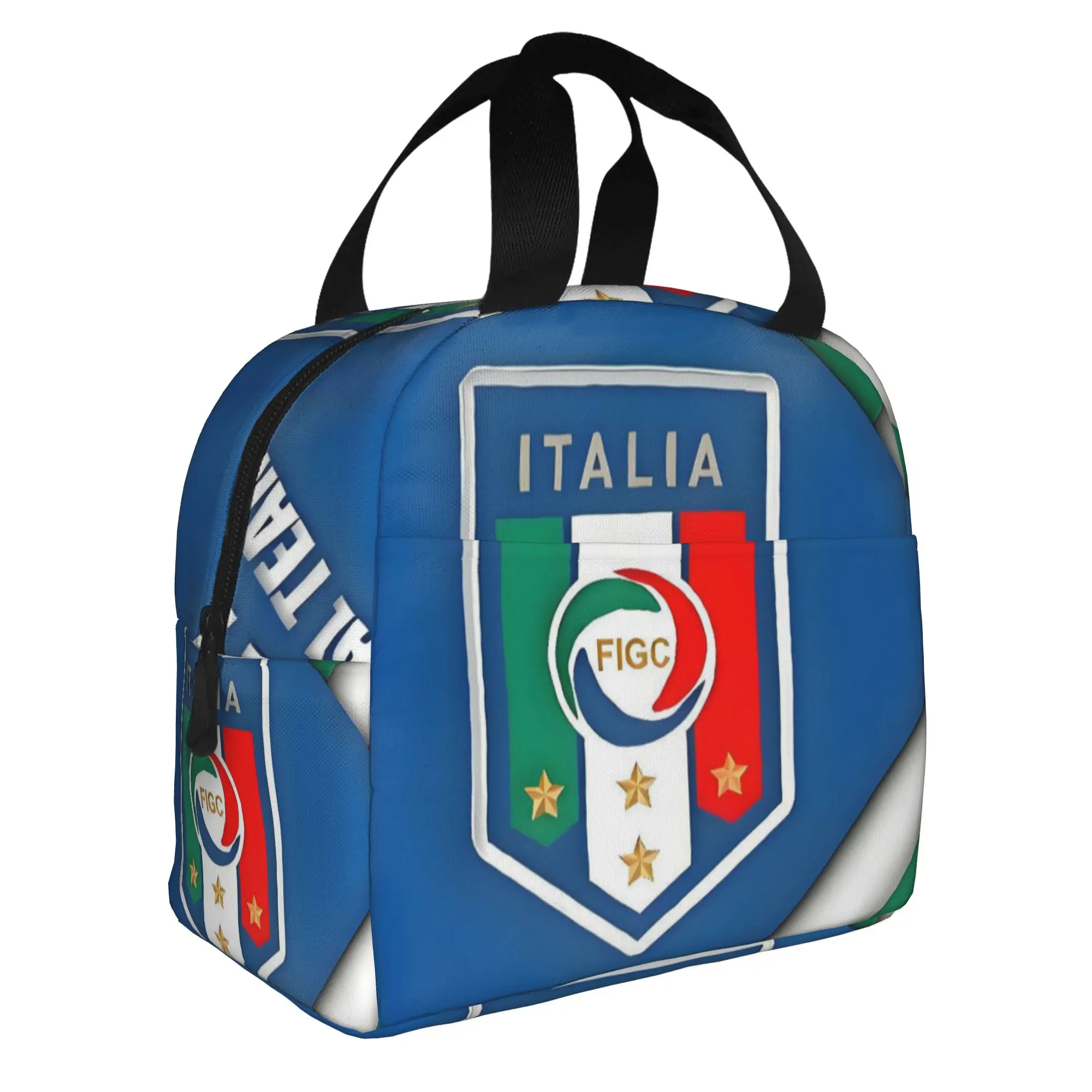 Bolsa de almuerzo aislada Soccer Italia Figc para acampar, viajar, amantes del fútbol italiano, caja térmica impermeable para mujeres y hombres