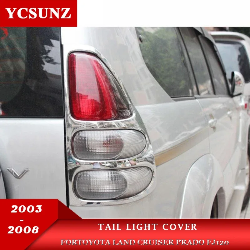 Chrome Tail Light Cover For Toyota Prado 120 Land Cruiser Fj120 2003 2004 2005 2006 2007 2008 Car Accessories