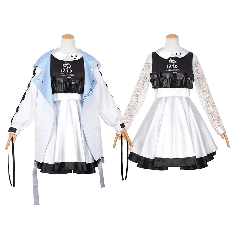 Disfraz de Anime Hakari Atsuko, capa con capucha de archivo azul, conjunto completo de disfraz, ropa para el escenario, Halloween y Navidad