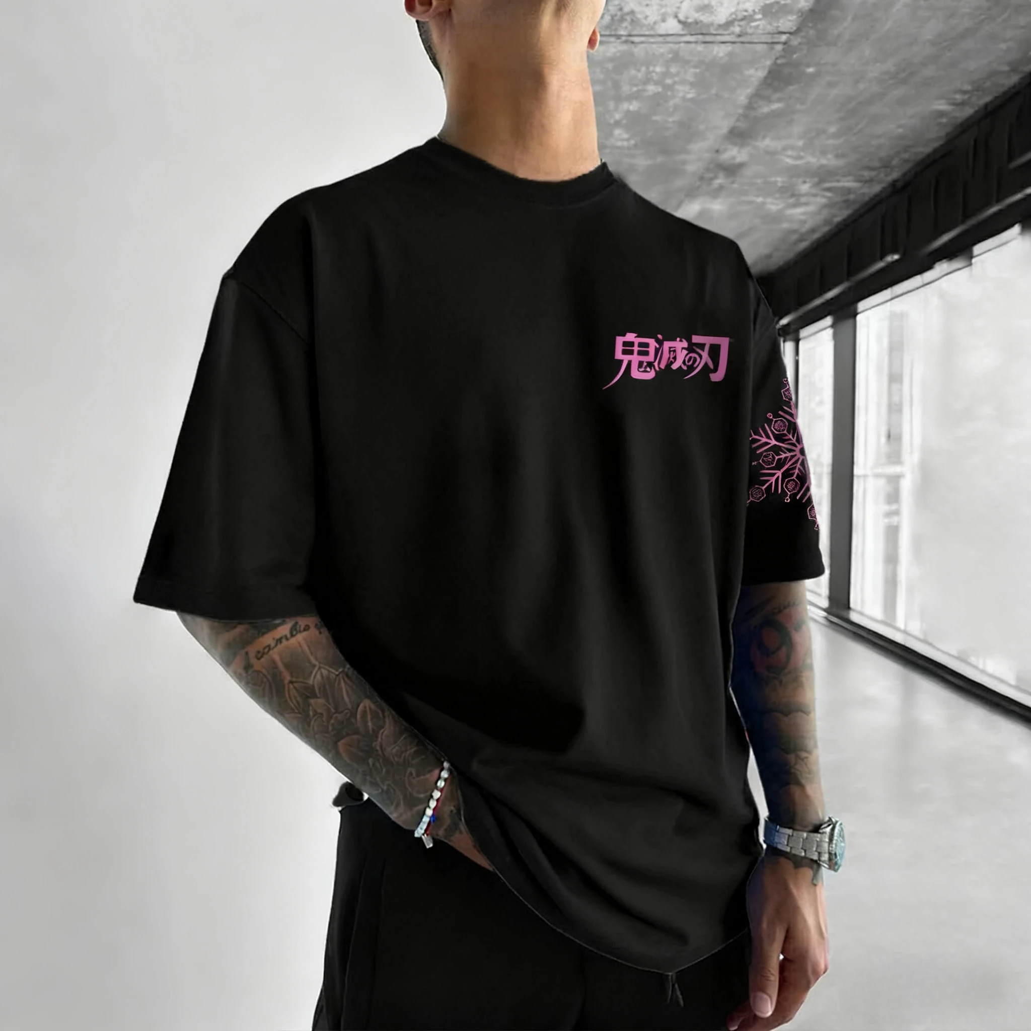 2025 Demon Slayer Anime Stampa Puro cotone a maniche corte da uomo e da donna Allentato sportivo Moda estiva T-shirt girocollo