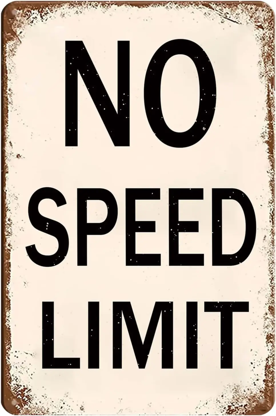 No Speed Limit Sign Vintage Metal Garage For Man Cave Funny Wall Decor Street Tin Signs Bedroom Road Sig