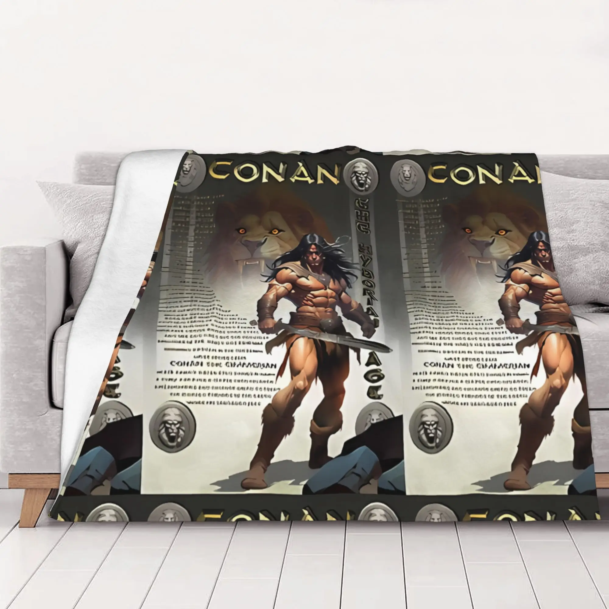 1PC  Decor Conan The Barbarian By Dimitrije Kebara Blanket Throw Blanket Conan The Adventurer Novelty Warm Blanket All Season