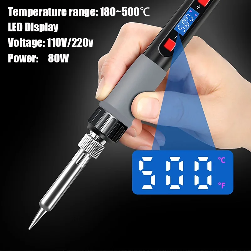 220V/110V LED Display Soldering Iron Digital Display Smart Chip Electric Welding Pen Electric Soldering Iron Welding Tools US/EU