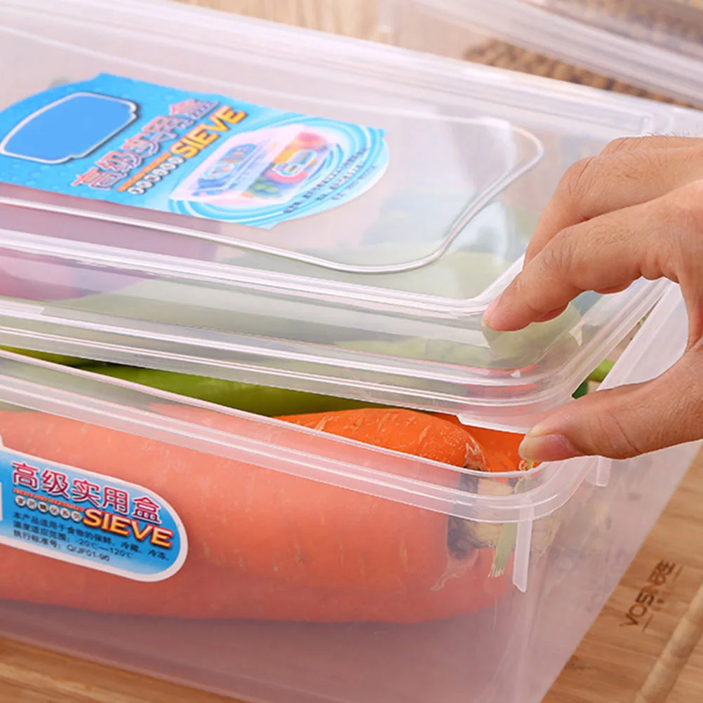

Kitchen Food Box Household Oblong Preservation Box Transparent Storage Container Vegetable Fruit Snacks Lunch Cold