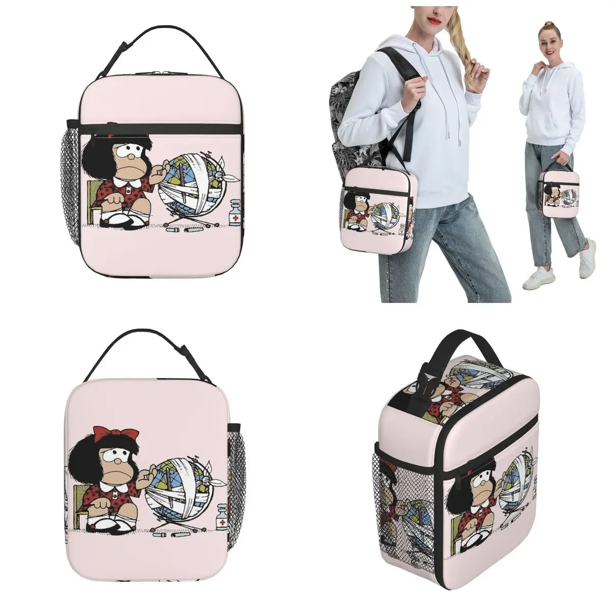 Lunch Boxes Lovely Mafalda Quino Merch Lunch Container Multifunction Cooler Thermal Lunch Box For Picnic