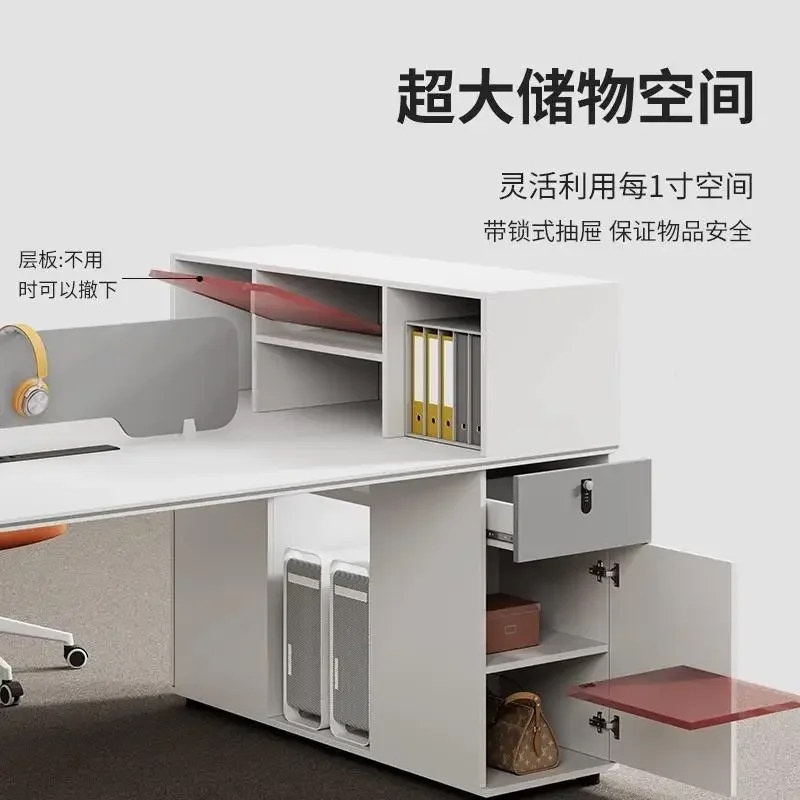 Office desk, staff desk, minimalist modern staff and finance high cabinet, double worker booth
