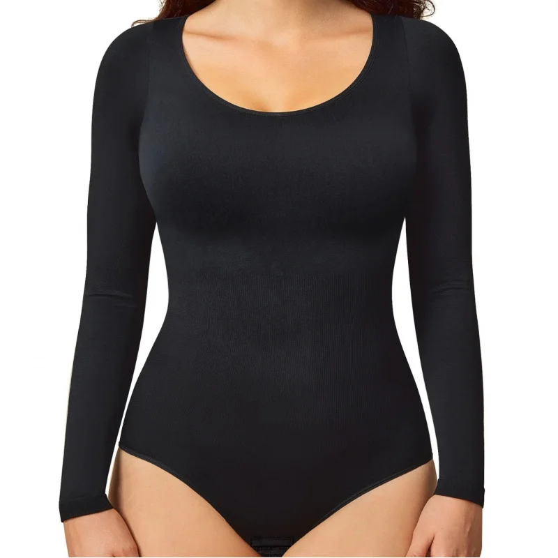 

Cross-Border Hot Selling High Quality Seamless Body Shaping Clothes Body Shaping Long Sleeve round Neck Tights Waist and Abdomen