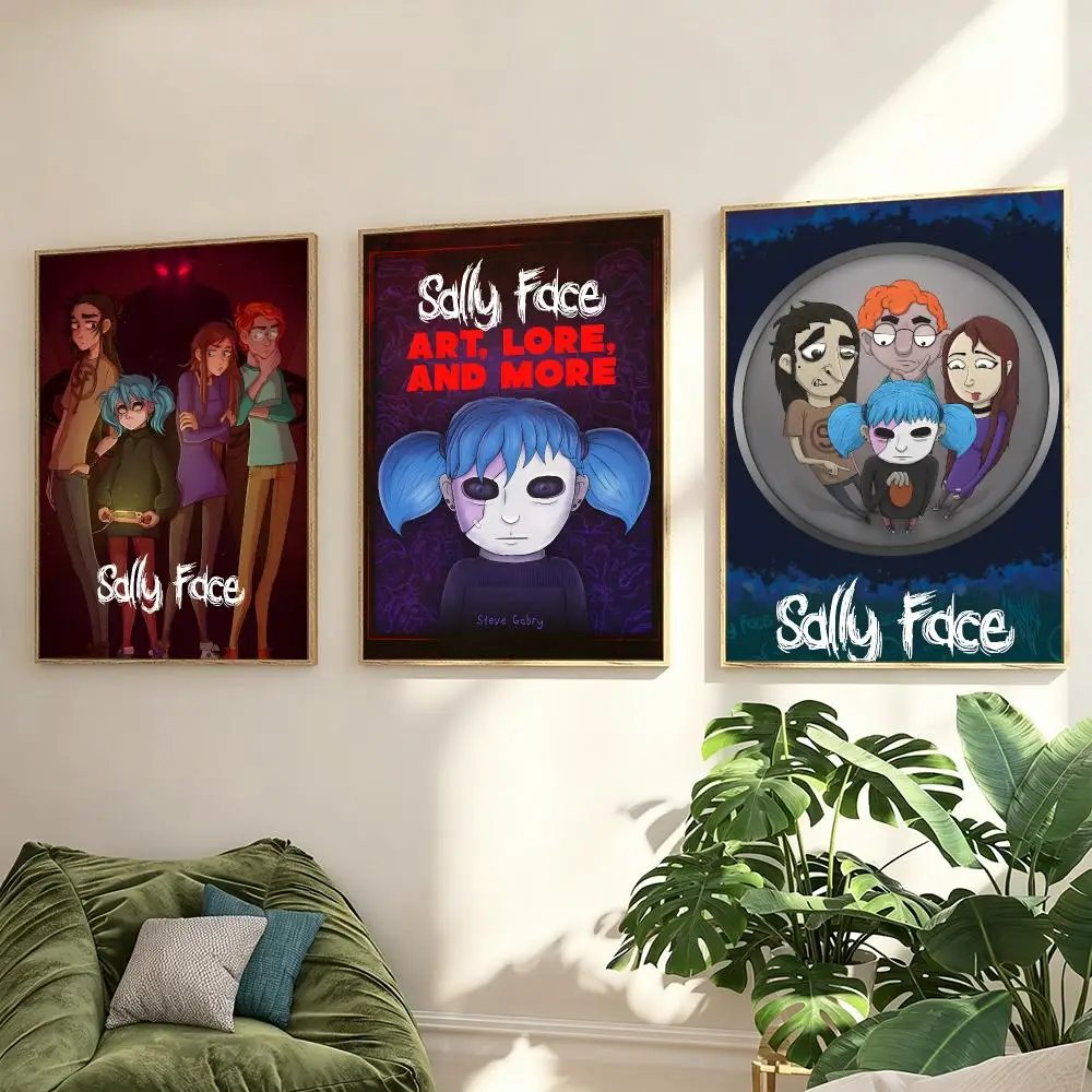 Game Sally Face Poster Poster Minimalist Decor HD SelfAdhesive Wall Art for Home Café Bedroom Gift Aesthetic Hanging