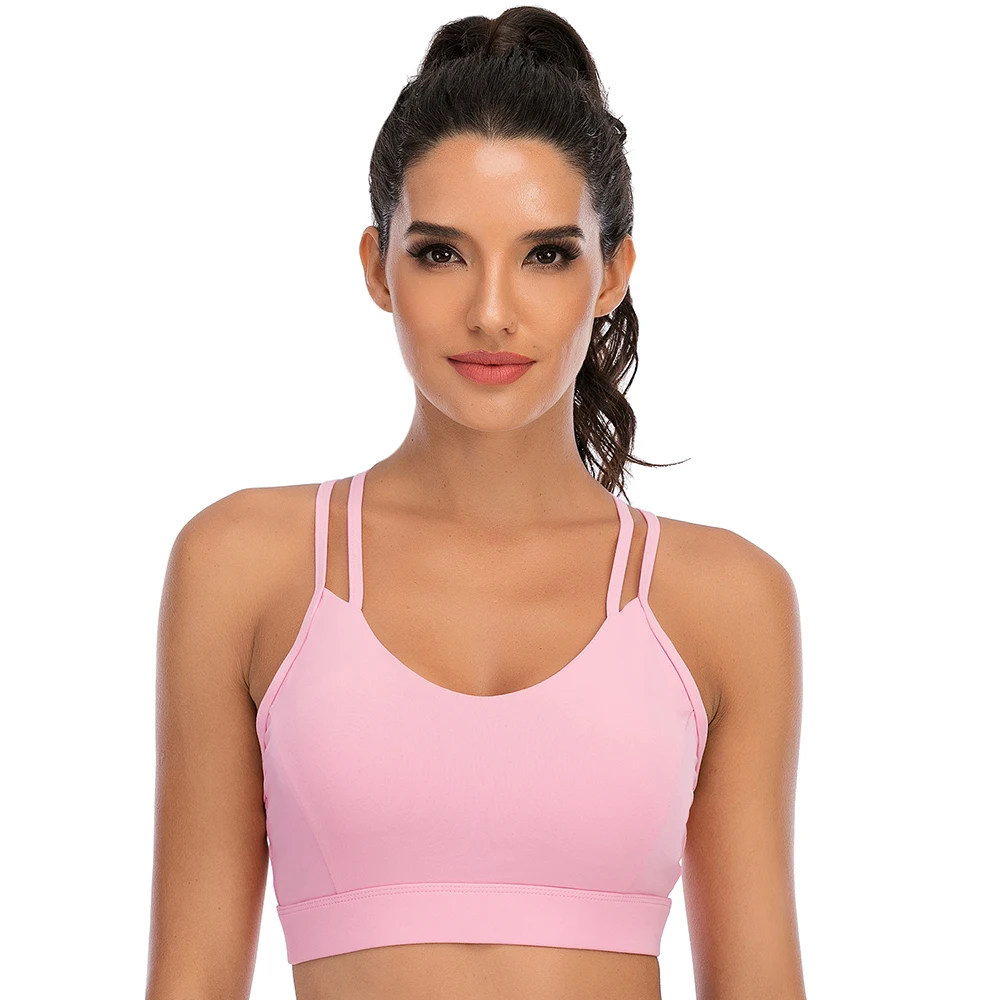 Crisscross Sports Bra Plus Size for Women Gym Nylon Stretch Cozy Solid Running Workout Yoga Pilates Fitness Underwear XXL