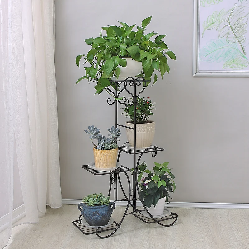 Multi-Layer Home Iron Plant Shelf, Living Room Epipremnum Rack, Floor Hanging Orchid Stand, Balcony Flower Pot Organizer