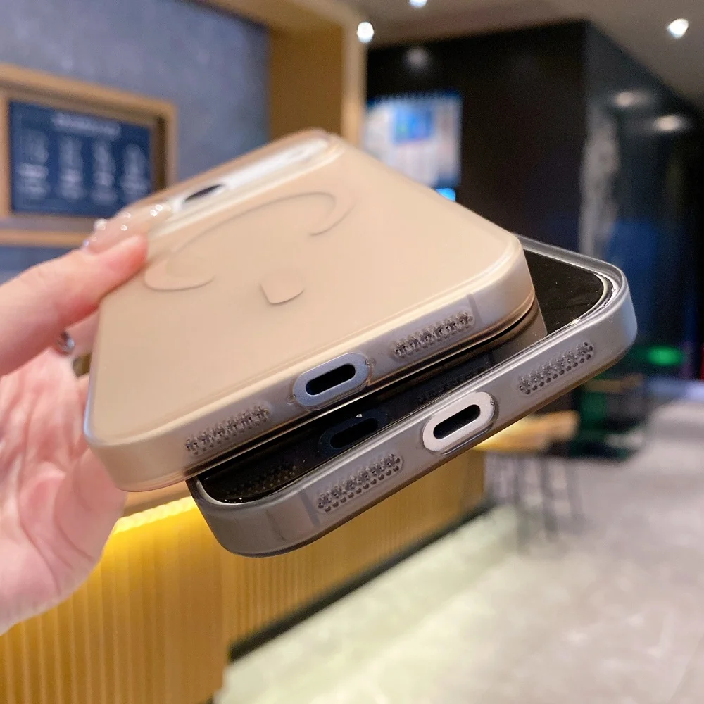 17ProMax Magsafe Ice Mist سامسونج جراب هاتف آيفون 17 Air 16 15 14 13 12 11 Pro Max Plus غطاء مغناطيسي شفاف غير لامع