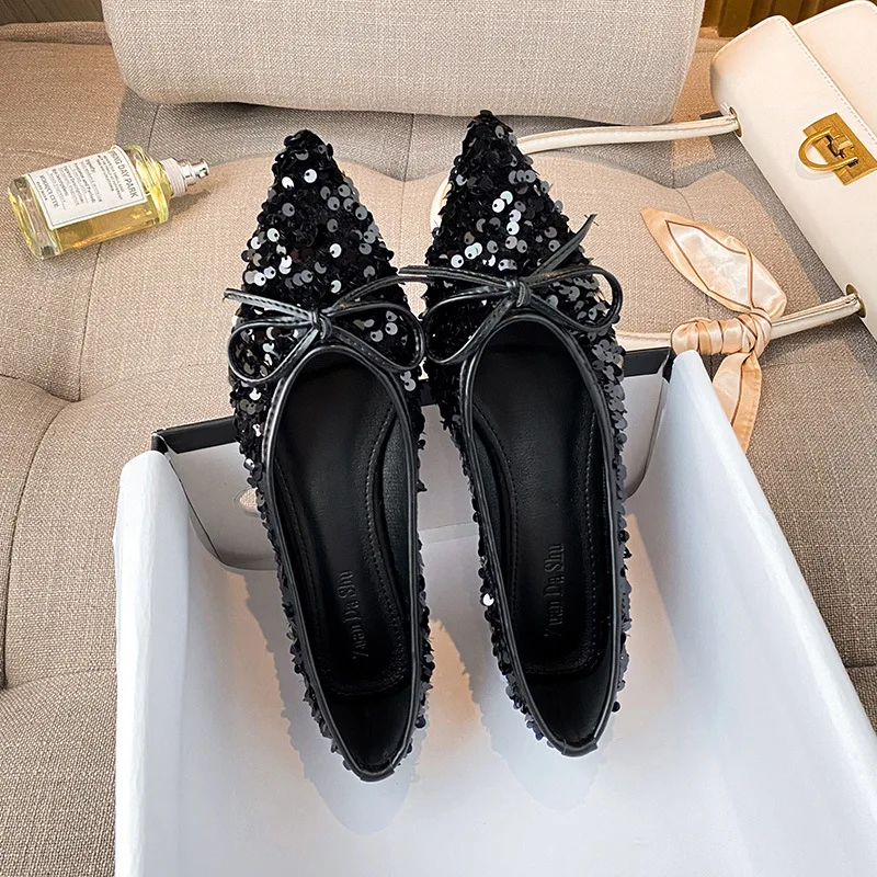 open lace back dress Satin Mary Jane Flats main image 0