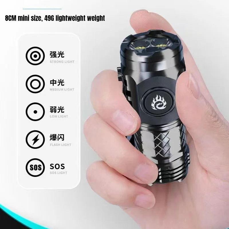 Mini Flash Super Power Flashlight Flashlight Strong Light Led Bright Camping Pocket Flashlight Tiny Handheld Flashlight Hiking