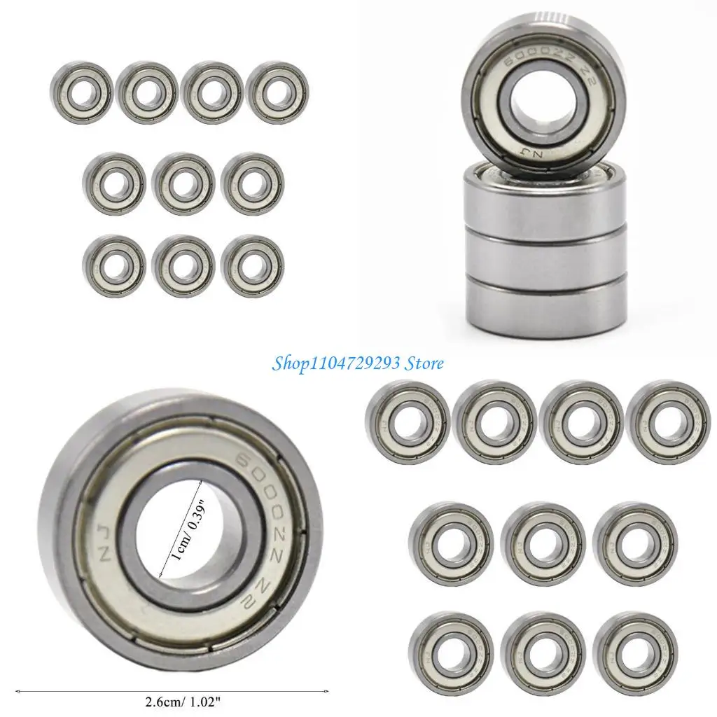 

Y2GD 6000ZZ Bearings 10PCS 10x26x8mm ABEC-1 6000 ZZ Deep-Groove Ball Bearings Steel Sealed High Speed Low Noise 10PCS