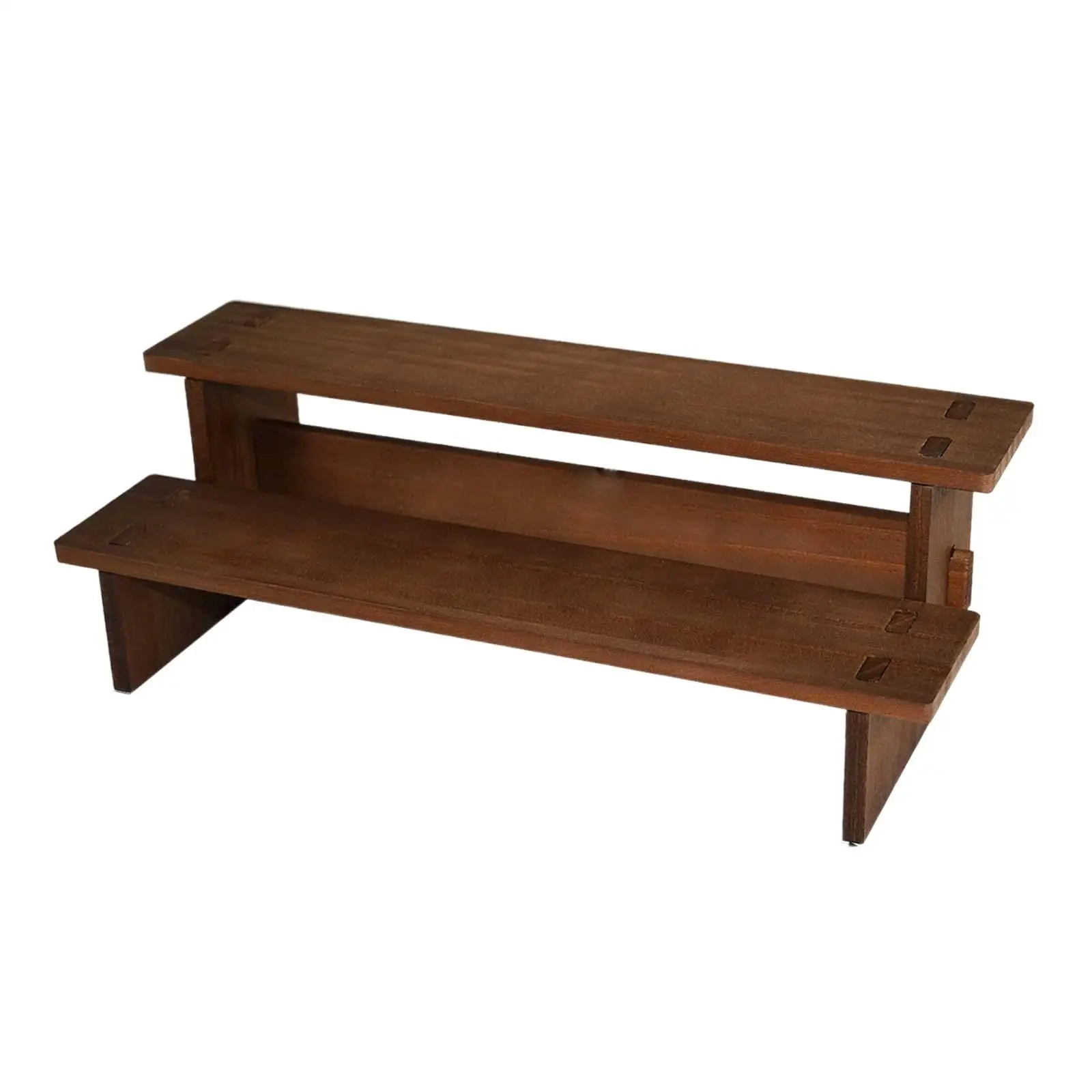 

Стойка для ювелирных изделий, деревянная двухъярусная полка для браслетов, ожерелий, булочек, маленькая