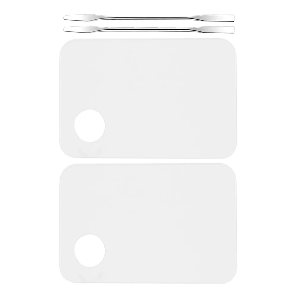 2 set di palette per trucco, set di spatole per la miscelazione di pigmenti, prevengono il contaminazione incrociata, piastre per miscelare il trucco dal design durevole