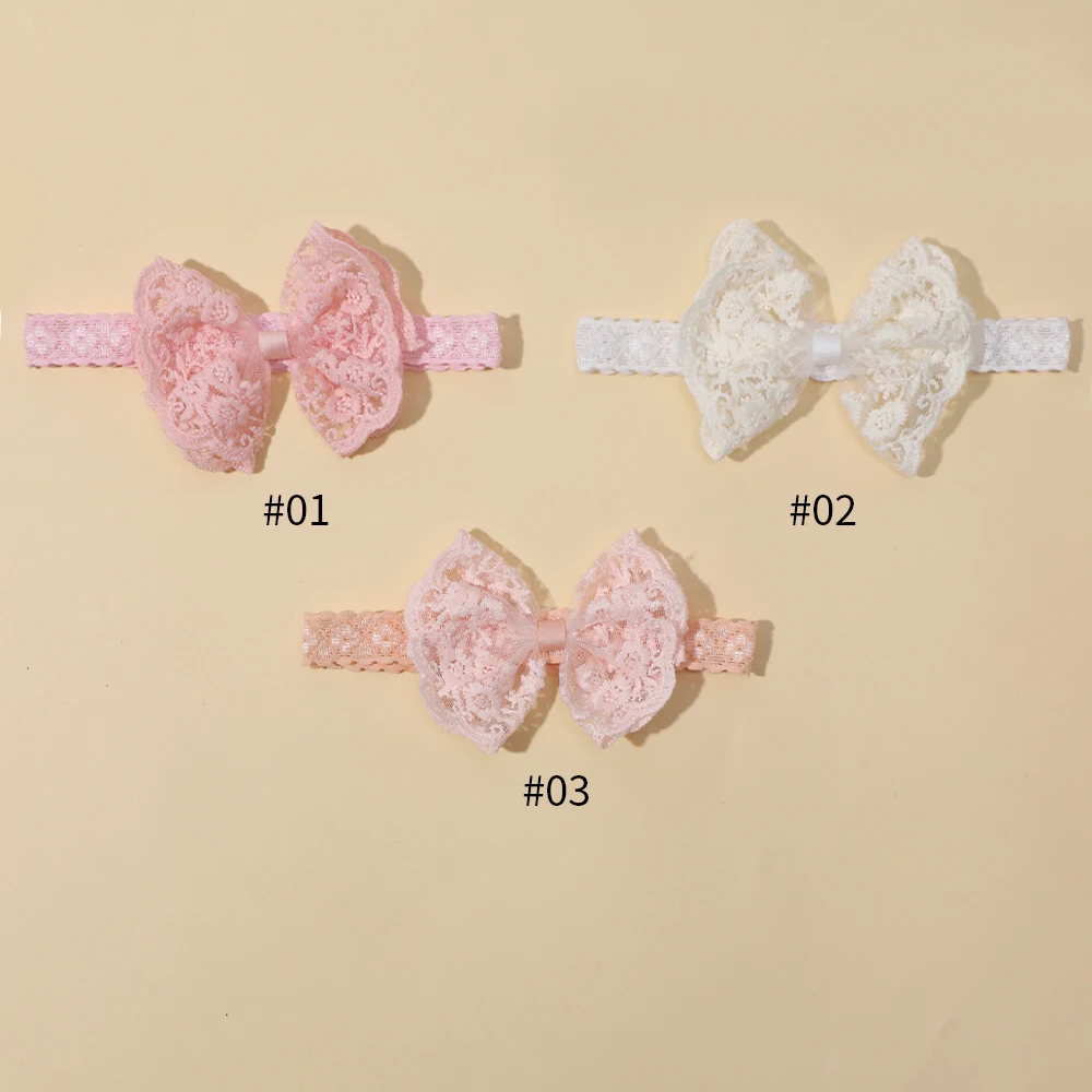 3Pcs/Set Baby Headbands for Girls Lace Bowknot Hair Bands for Newborn Children Turban Kids Headwear Toddler Hair Accessories