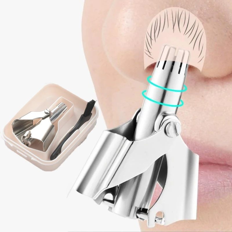 Триммер для волос в носу, очиститель из нержавеющей стали, ручной триммер для мужчин и женщин, механическая бритва с кистью