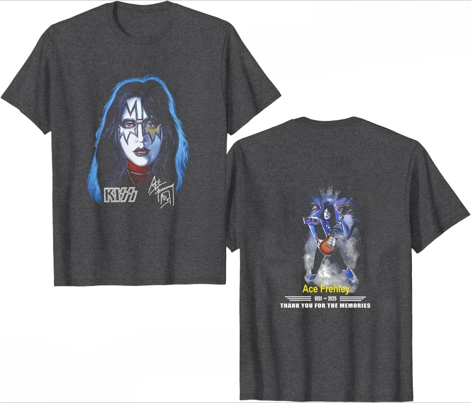جديد Ace Frehley الأسطوري 1951-2025 تحية تذكارية التي شيرت متعدد الألوان الراقية الفاخرة لكل من الرجال والنساء أفضل Y2k الصيف #5