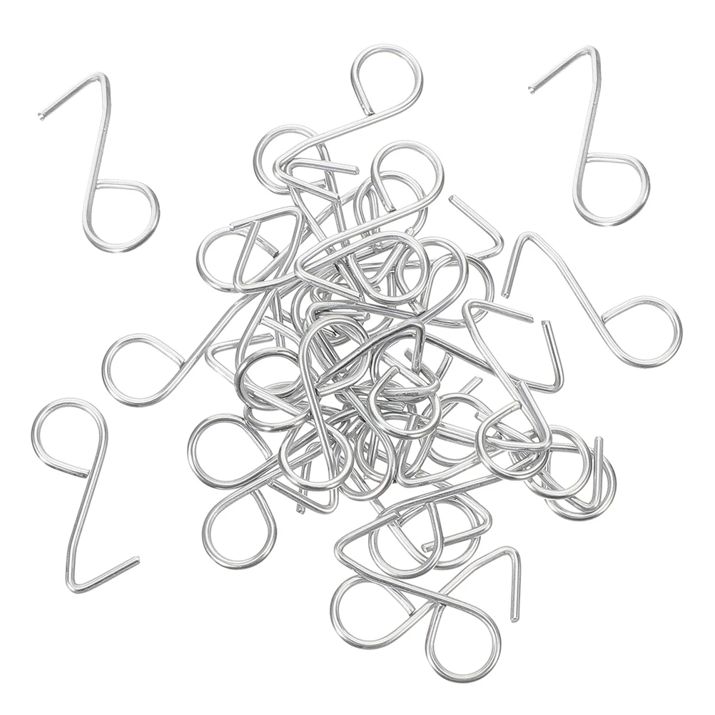 

200pcs Stainless Steel S Hooks for Curtains Car Seat Cover Hooks Cushion Installation Attachment Multifunctional