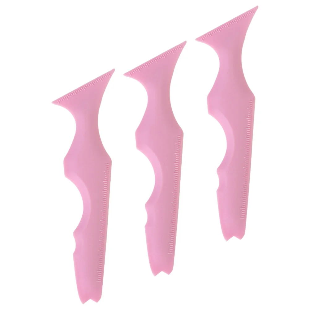 2 Pcs Silicone Beauty Ruler Pink Makeup Tool Eyeliner Stencils Shadow Mask Mud Applicator Eyeshadow Aid Eyebrow