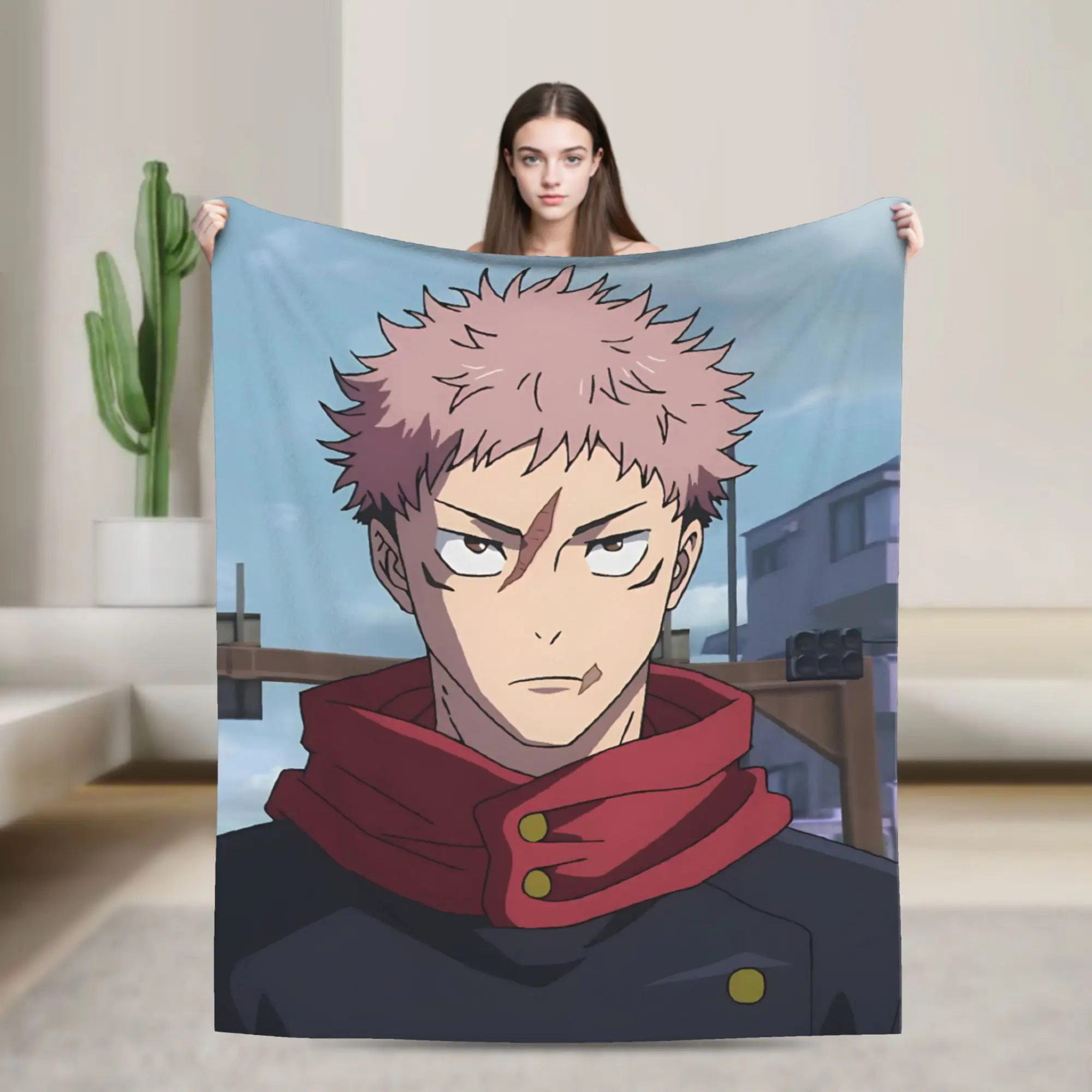 Itadori Yuji  Gift Blanket For Men Women Warm Cozy Fluffy  JJK Anime  Throw Blankets for Sofa 50x60 Inches Multi-size