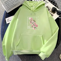 Sakura Flower Japanese Tokyo Graphic Hoodies Funko Pop Casual Sweatshirt for Autumn/Winter Aesthetic Clothing Moletom Pullovers