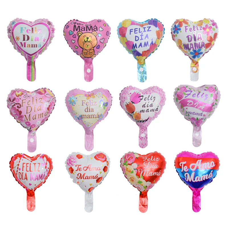 12pcs 10inch Spanish TE AMO foil balloons Red love heart globos wedding Valentine's Days party decor birthday party supplies