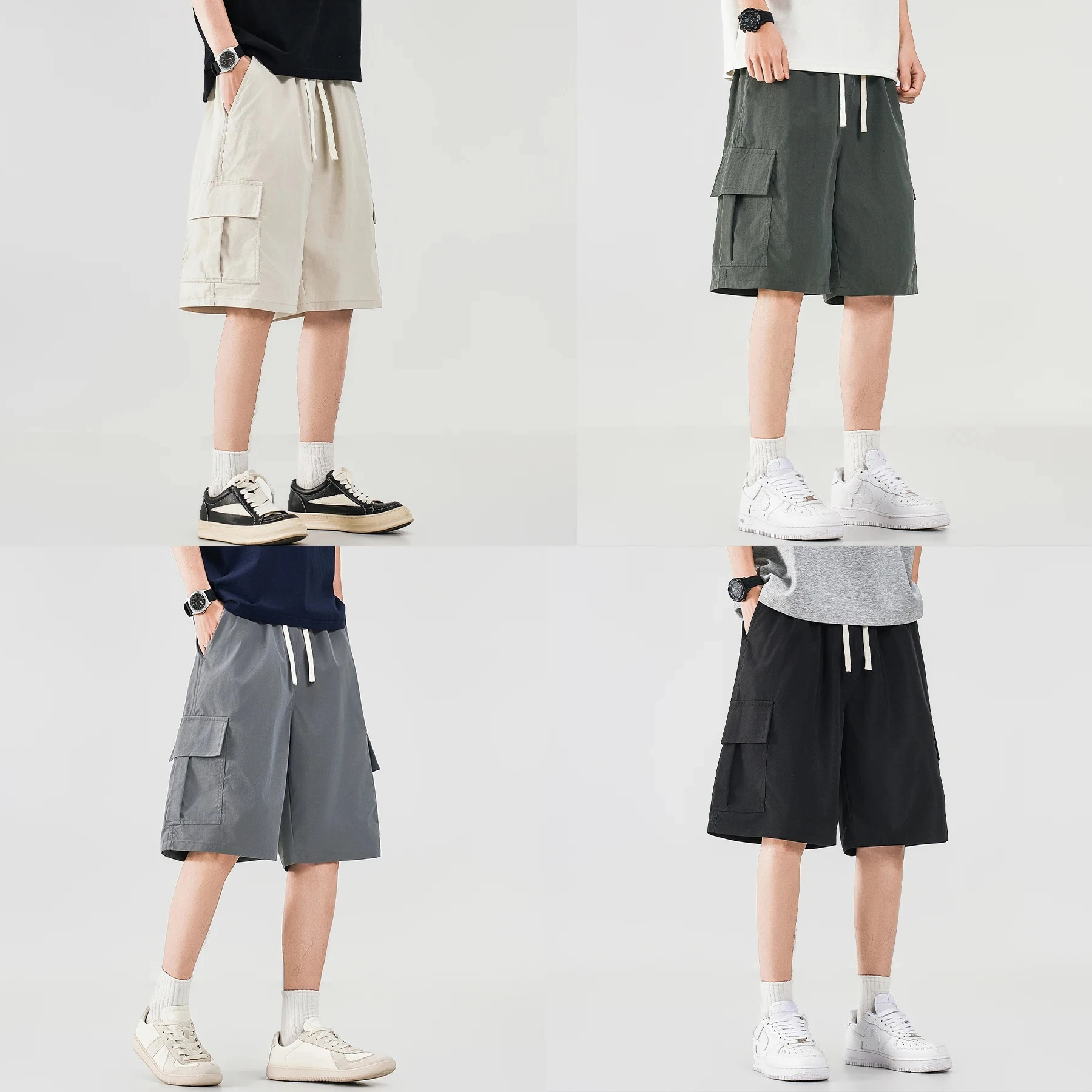Men's Loose Cargo Shorts 2026 Summer Baggy Multi-Pockets Streetwear Shorts Male Korean Fashion Overalls Work Shorts Man Workwear