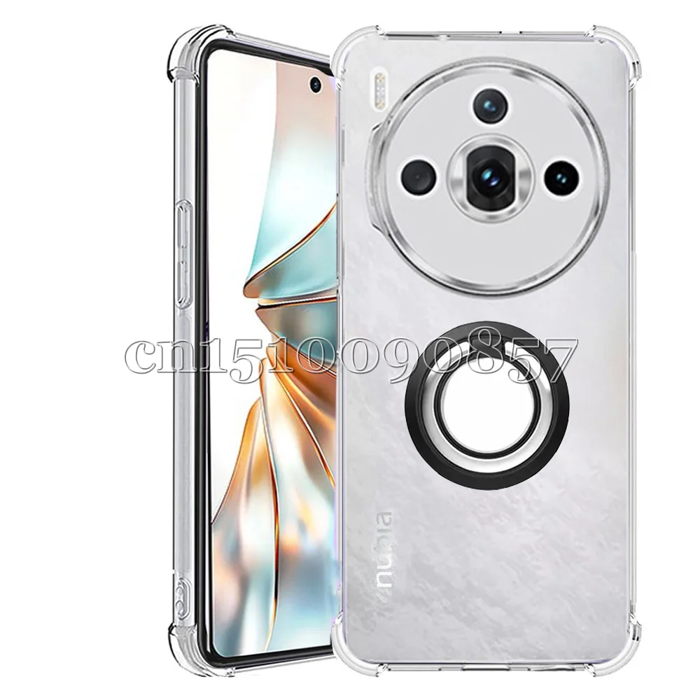 Ring Holder Case Nubia Z60S Pro 5G Reinforced Coners Shockproof Airbag Soft TPU Cover For ZTE nubia Z60SPro NX725J