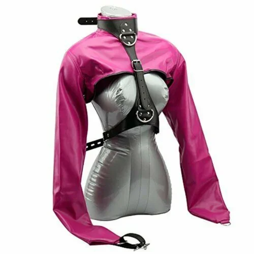PU Leather Straitjacket BDSM Adult Games Straight Jacket Adjustable Harness Body Bondage Sex Toy for Women and Men