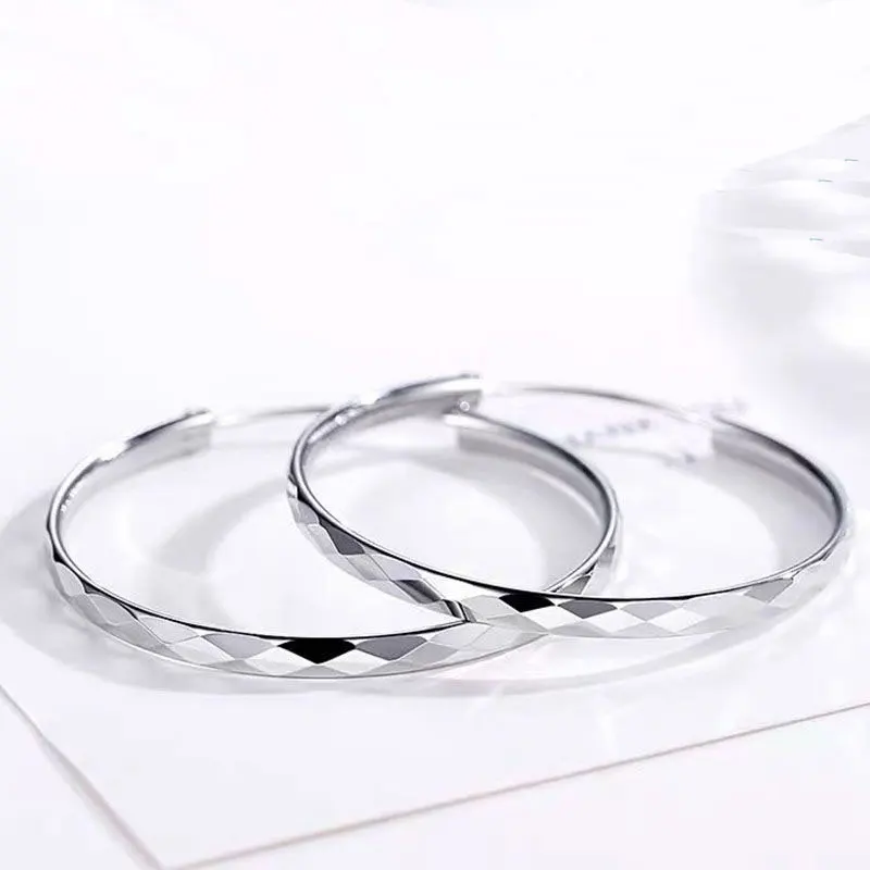 316L Edelstahl 30-60 MM Sparkle Creolen Für Frauen Mode Luxus Qualität Schmuck Großhandel Trend Schleife Einfache schmuck – Detail 5