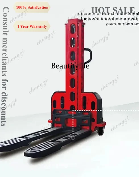A81 Self-Lifting Hand Truck Semi-Electric Truck-Mounted Forklift 500kg1T Hydraulic Stacker Truck-Mounted Loading Unloading Equip