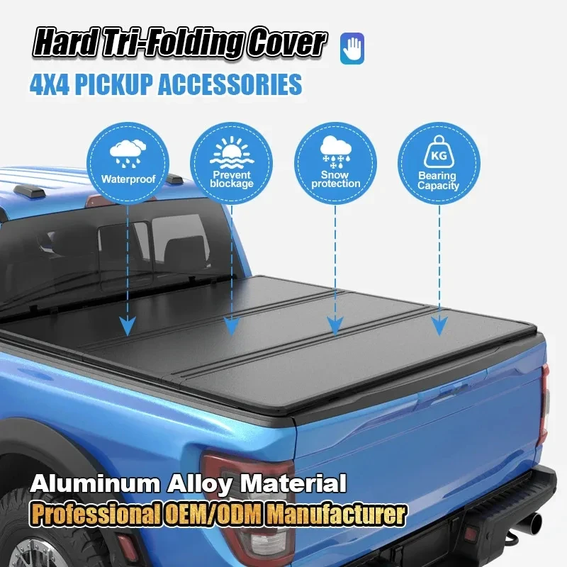 

Auto Parts Folding Hand Tri Fold Tonneau Cover Truck Bed Cover Aluminum Tonneau Cover for F150