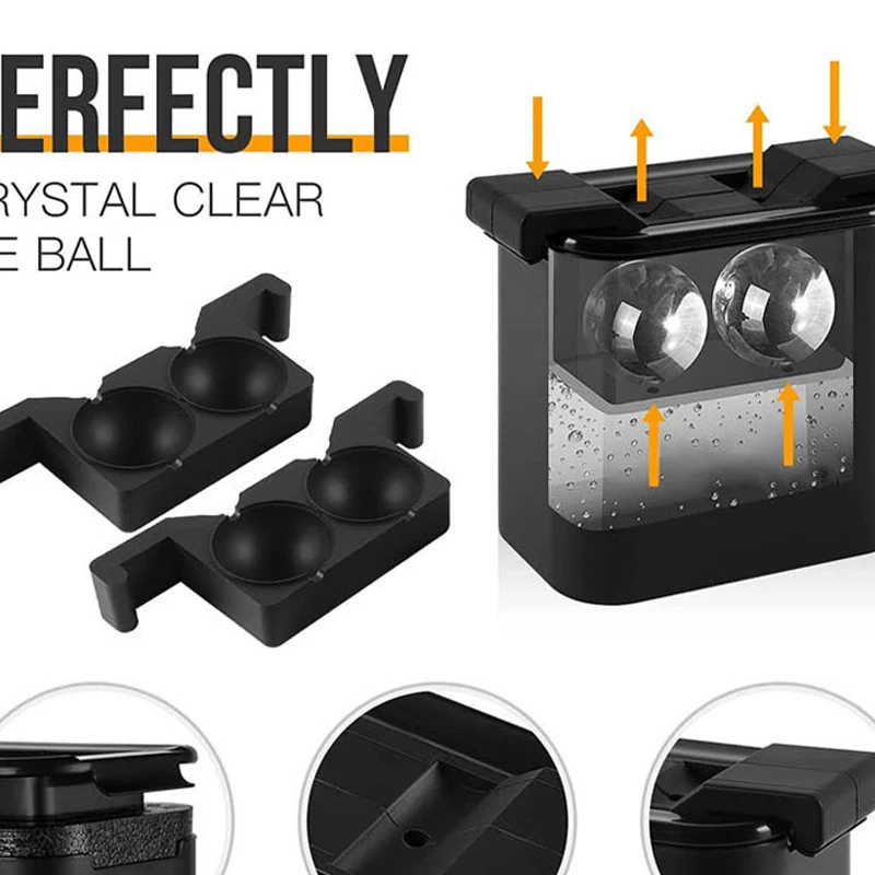 Crystal Clear Ice Ball Maker Ice Ball Diamond Shape silicone ice cube tray Whiskey Tray Mould Ice Cream Party Kitchen Accessorie