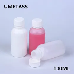 100ML plastic round bottle with Lid for liquid Reagent Food Grade HDPE container Narrow Mouth refillable bottles 10PCS