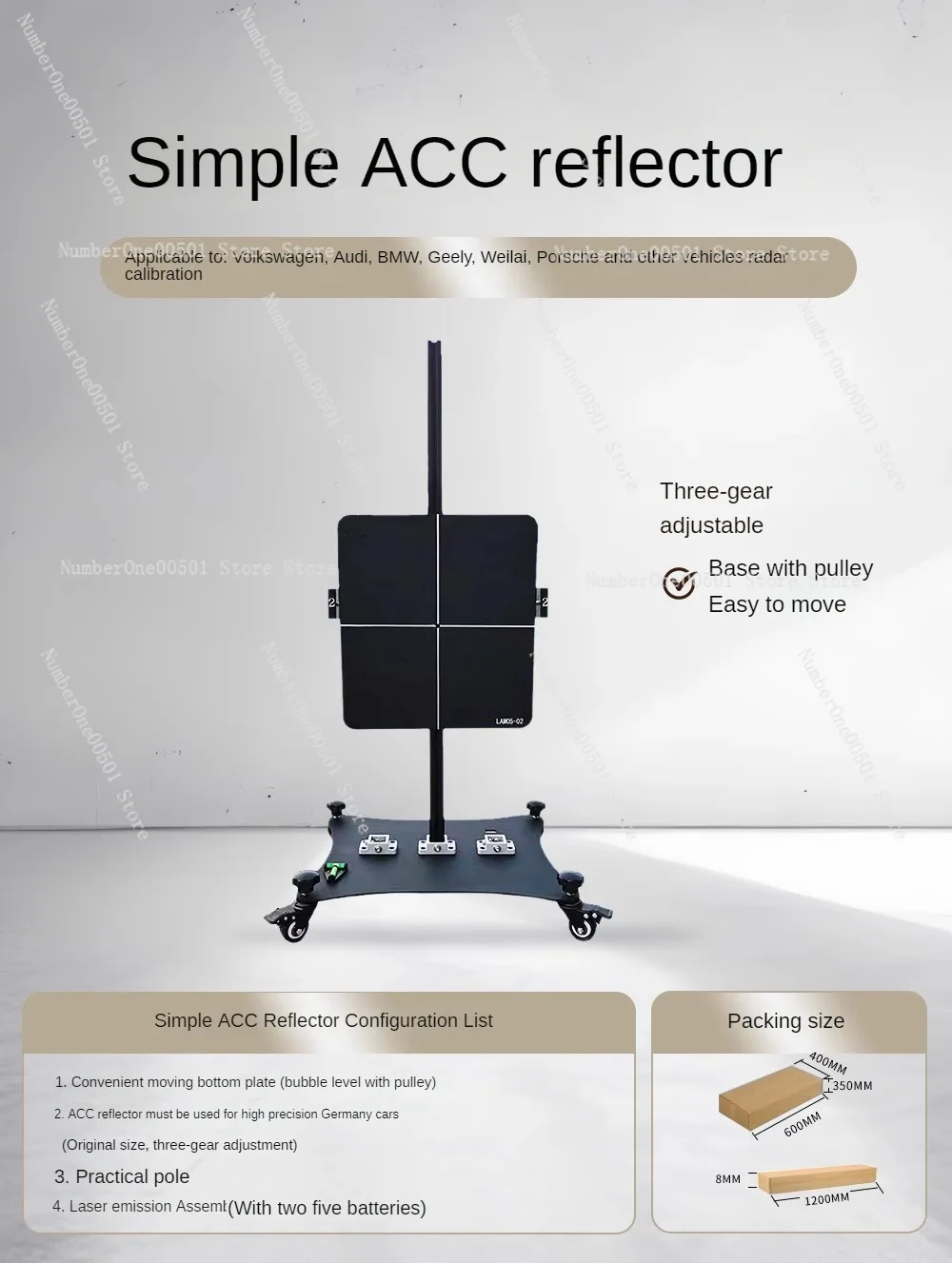 Automotive Acc Calibration Level Millimeter Wave Radar Corner Reflector ADAS Calibration Tool ACC Reflector Plate