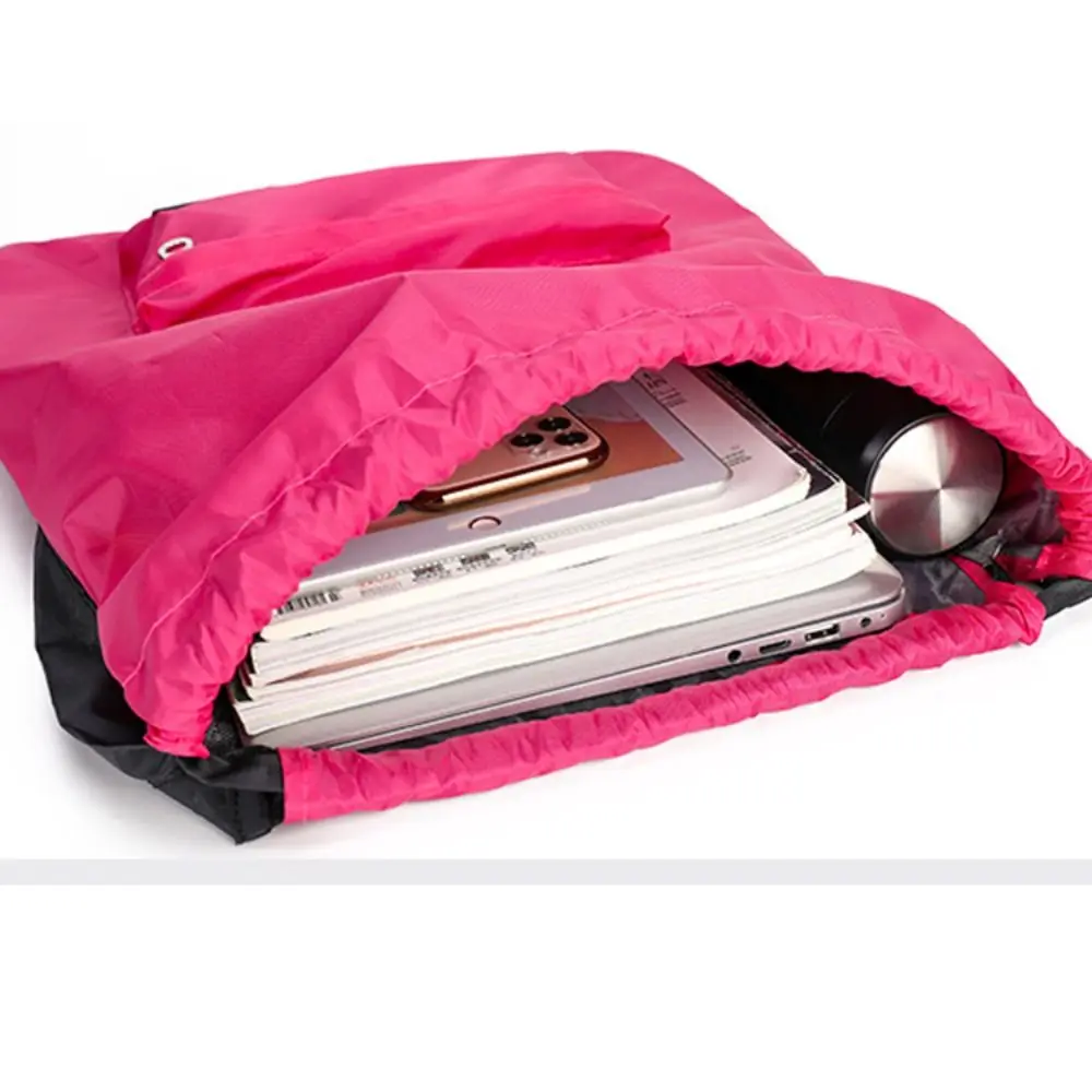 Nylon Drawstring Backpack Trendy Drawstring Large Capacity Versatile Backpack 5 Colors Waterproof Computer Bag Unisex