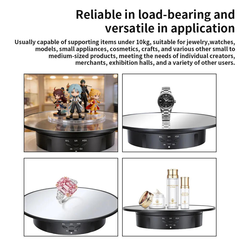 200mm 3 Speeds Photography Rotating Display Stand 360 Electric Rotating Product Display Turntable For Video Shooting