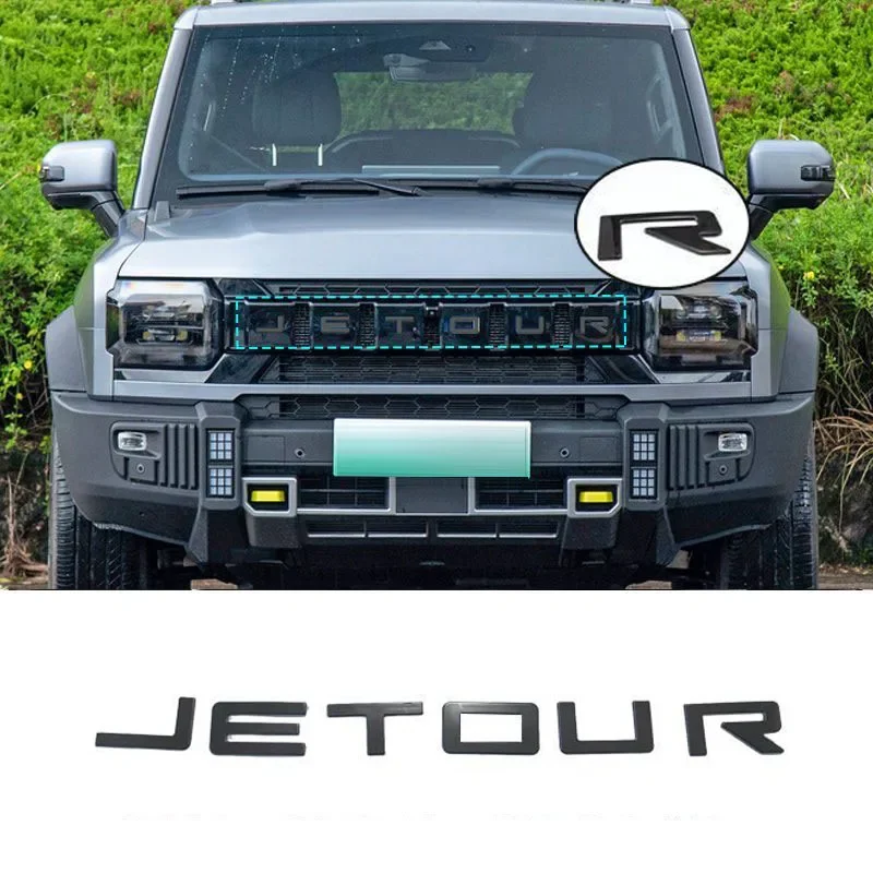 

For Chery Jetour T2 Front Rear Logo emblem Black Sticker Shining Styling 1pc