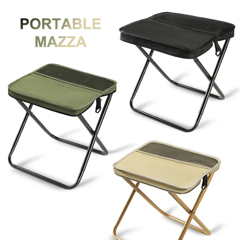Outdoor Travel Chair Portable Fishing Stool Camping Folding Stool with Storage Bag Beach Picnic Fishing Collapsible Chair Seat