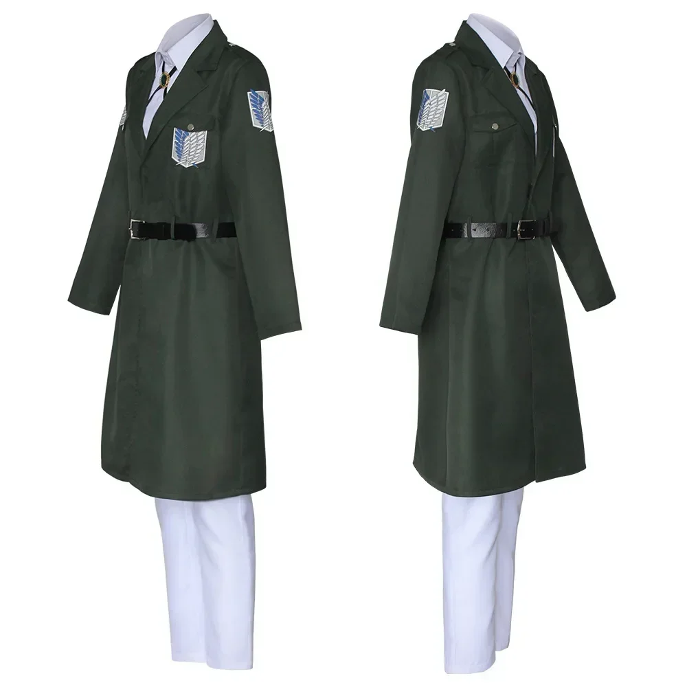 Anime Scout Regiment Army Green Cosplay Costumes, AOT Survey Corps, Levi Eren Jager Uniform, Recon Corps