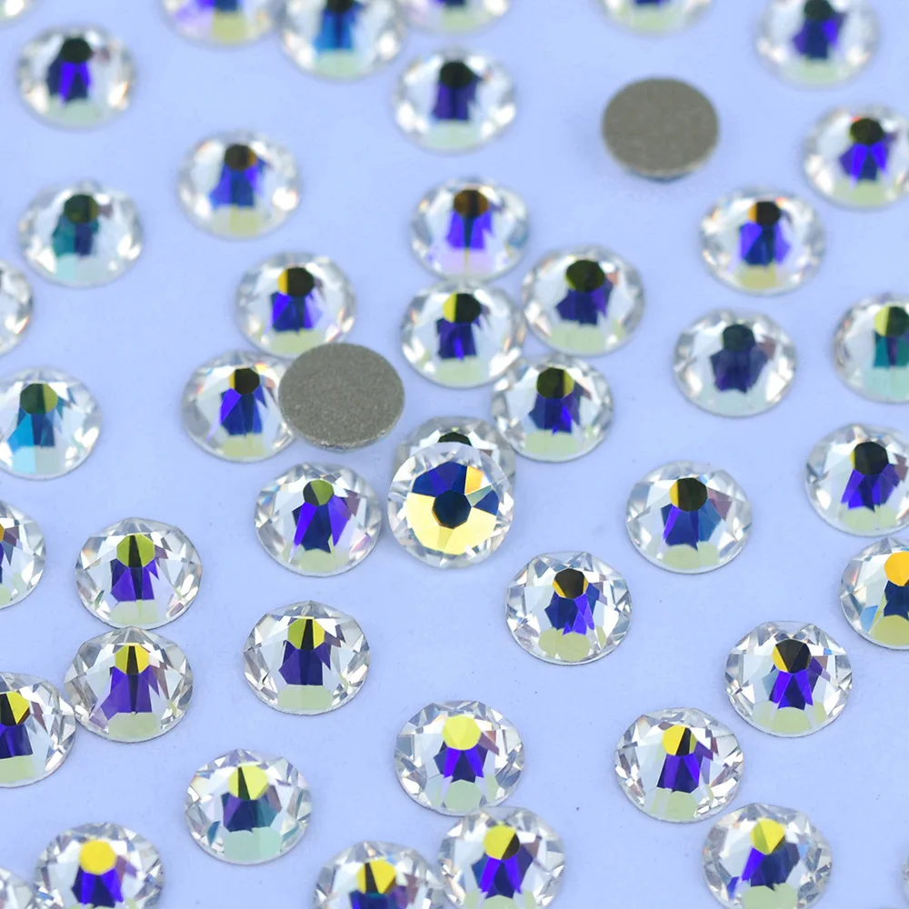 PUBRILEX 8 große, 8 kleine, 1440 Stück Flache Rückseite Strasssteine, Nicht-Hotfix, Flache Steine für DIY Nagelkunst, Kleidungsstücke und Dekorationen – Detail 1
