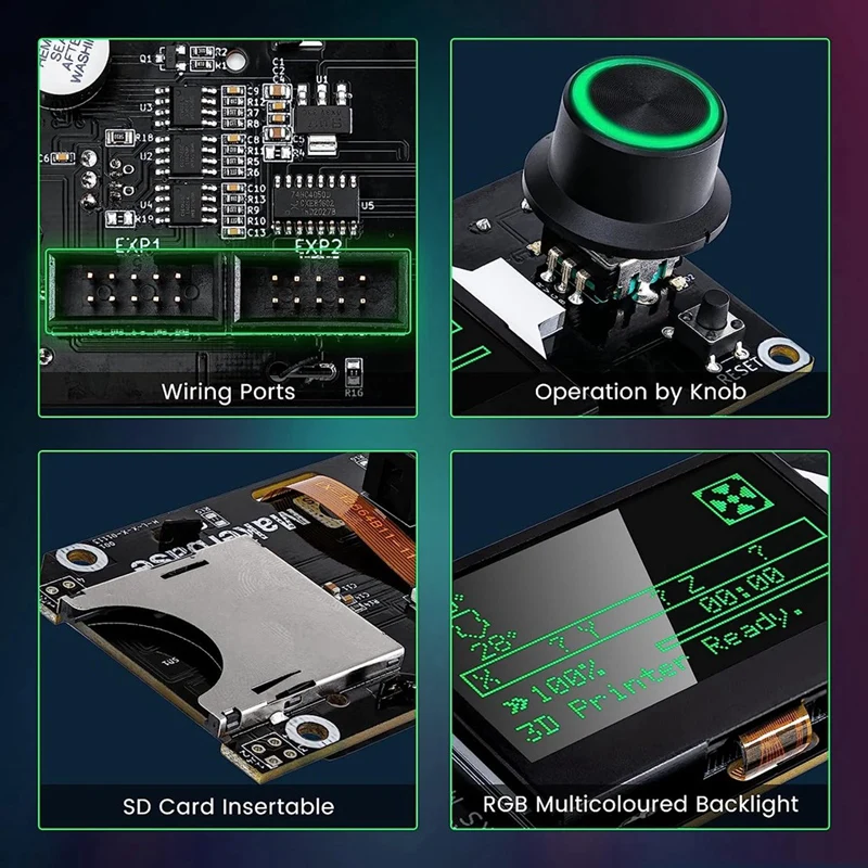 Pantalla de visualización inteligente LCD frontal para Makerbase MKS MINI12864 V3, inserto de tarjeta SD, reemplazo de impresora 3D, MKS, SKR, VORON Mini 12864